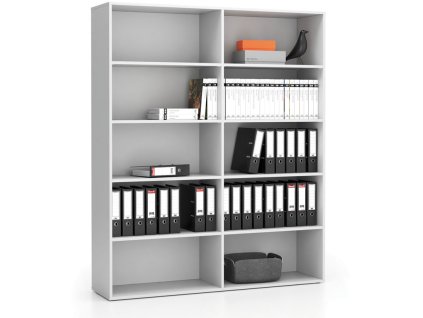 vysoky kancelarsky policovy regal layers 1582 x 400 x 1905 mm bila 112165