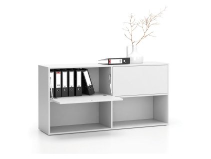 kancelarsky policovy regal layers dlouhy 2 boxy 1582 x 400 x 777 mm bila 22118