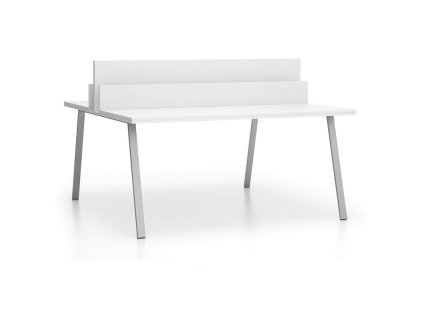 kancelarsky psaci stul double layers s prepazkami bila 22301