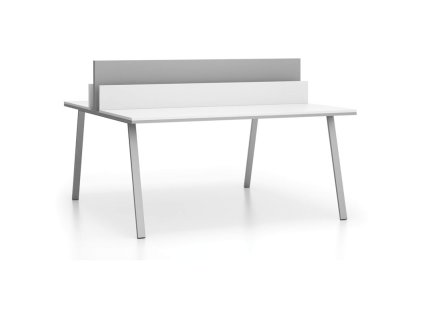 kancelarsky psaci stul double layers s prepazkami bila seda 22302