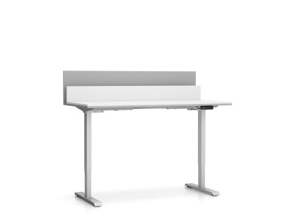 vyskove nastavitelny stul single layers 160x80 cm 2 motory s prepazkami bila seda 100266