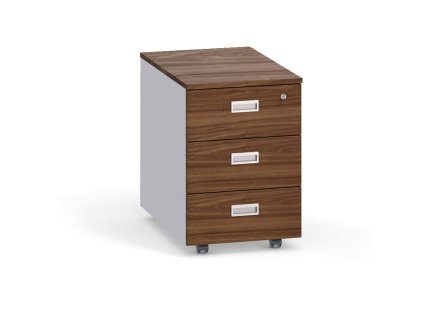 kancelarsky mobilni kontejner primo 3 zasuvky seda orech 24200