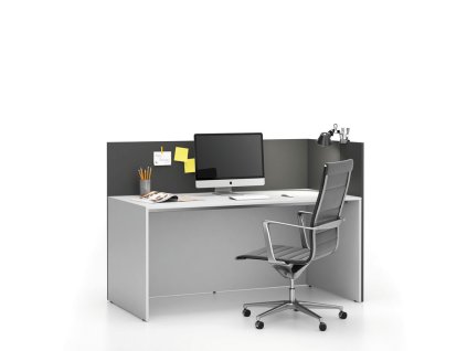 kancelarska sestava single s paravanem segment prava bila grafitova 24048