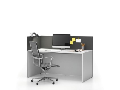 kancelarska sestava single s paravanem segment leva bila grafitova 25006