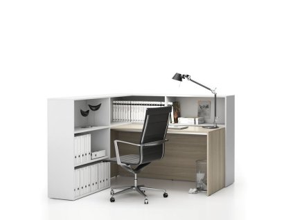 rohova kancelarska sestava segment leva dub prirodni bila 24994