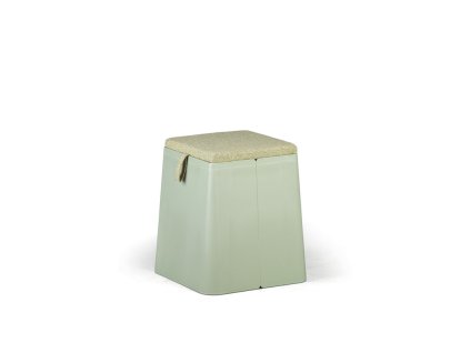 plastovy taburet s polstarkem billy zeleny 24972