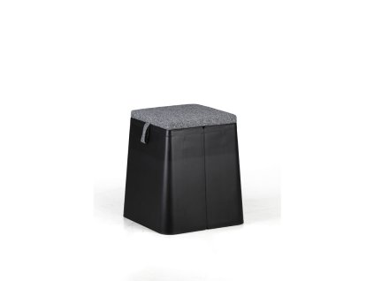 plastovy taburet s polstarkem billy cerny 24974