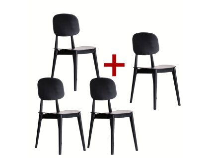 plastova jidelni zidle simply 3 1 zdarma cerna 112136