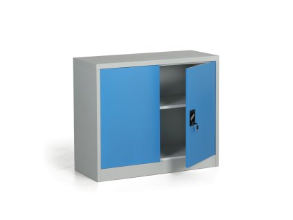 kovova spisova skrin demontovana 1 police 950 x 800 x 400 mm modra 27026