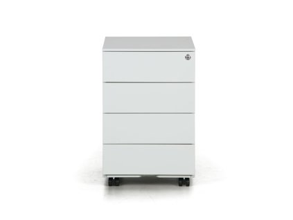 kovovy mobilni kontejner metal 4 zasuvky sedy 26927