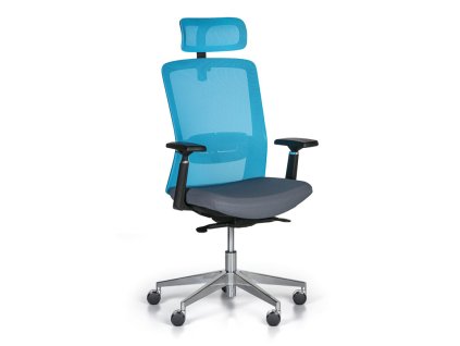 kancelarska zidle back modra seda 28038