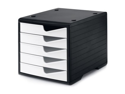 tridici box 5 zasuvek cerna bila 30653