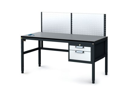 antistaticky dilensky esd stul s perfopanelem 2 zasuvkovy box na naradi 1600x800x745 985 mm 35220