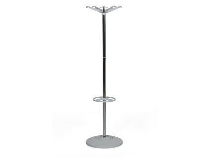 kovovy stojanovy vesak s plastovymi hacky chrom sedy 33595