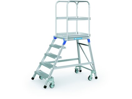 hlinikovy pojizdny zebrik s plosinou 5 pricek vyska plosiny 1 2 m 19584