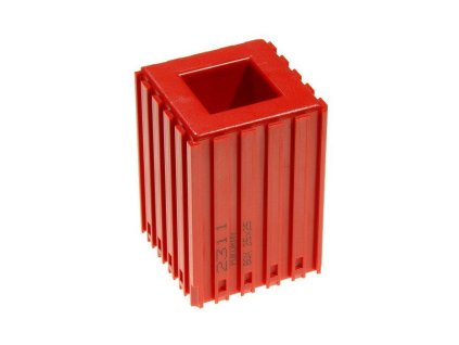 plastovy box na soustruznicke noze s profilem drzaku 25x25 modul 5x5 1 dutina cervena 35615