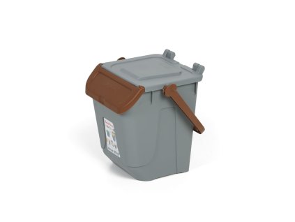 plastovy odpadkovy kos na trideni odpadu ecology 25 l seda hneda 37116