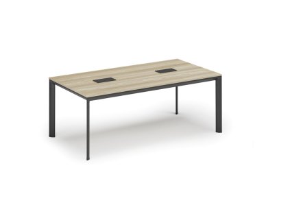 jednaci stul primo invitation 200x100 cm dub prirodni 2x stolni zasuvka typ iii cerna 36704