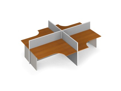 rohovy kancelarsky stul primo s paravanem otevreny nastenka 4 mista seda tresen 121442