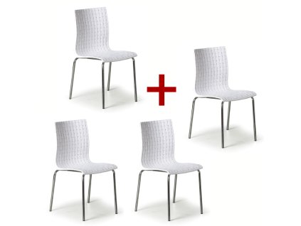 plastova zidle na kovovych nohach mezzo 3 1 zdarma bila 111652