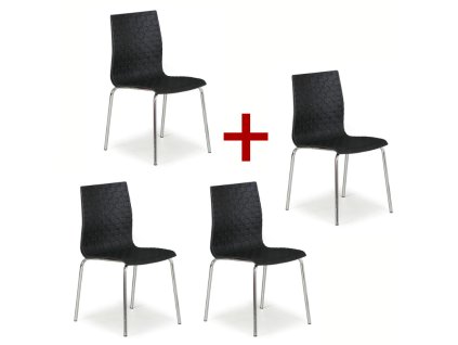 plastova zidle na kovovych nohach mezzo 3 1 zdarma cerna 111653