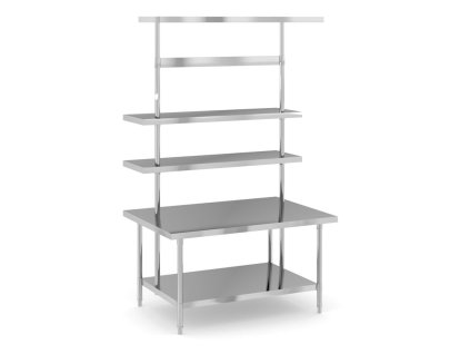 nerezovy pracovni stul s nastavbou 1200 x 850 x 2100 mm 48554