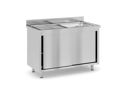 nerezovy myci stul se skrinkou 1 drez 1200 x 600 x 850 mm 48565