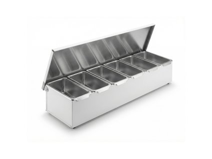 nerezovy zasobnik na 6 prisad 455 x 150 x 90 mm 143062