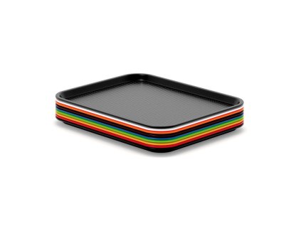 plastovy obdelnikovy servirovaci tac 450 x 350 mm cerny 48574