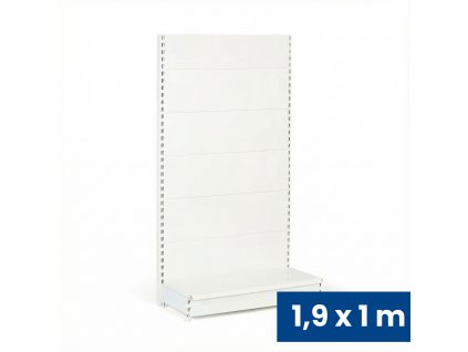 prodejni regal jednostranny plne steny 1900 x 1000 x 450 mm zakladni bila 140827