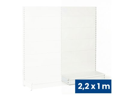 prodejni regal jednostranny plne steny 2200 x 1000 x 450 mm pridavny bila 140839