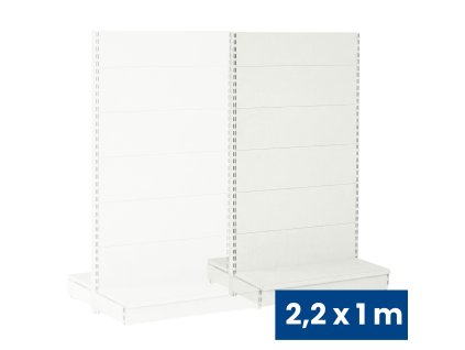 prodejni regal oboustranny plne steny 2200 x 1000 x 900 mm pridavny bila 140887