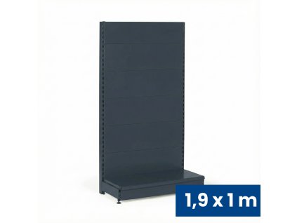 prodejni regal jednostranny plne steny 1900 x 1000 x 450 mm zakladni antracit 140833