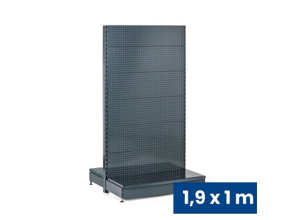 prodejni regal oboustranny perfo steny 1900 x 1000 x 900 mm zakladni antracit 141345