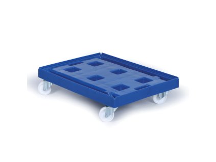 plastovy vozik xl na prepravky 800x600 mm 500 kg por kola modra 105748