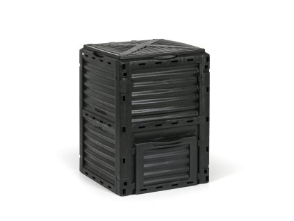 plastovy zahradni komposter 300 l cerny 53038