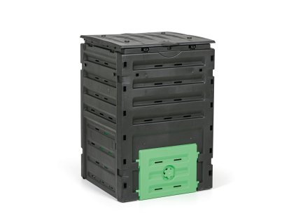 plastovy zahradni komposter 450 l cerny zeleny 53059