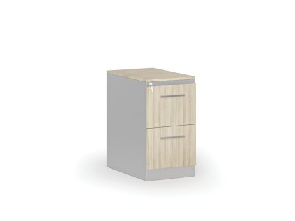 kovova zasuvkova kartoteka primo s drevenymi cely a4 2 zasuvky seda dub prirodni 105180