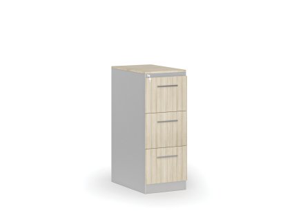 kovova zasuvkova kartoteka primo s drevenymi cely a4 3 zasuvky seda dub prirodni 105158