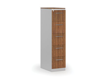 kovova zasuvkova kartoteka primo s drevenymi cely a4 5 zasuvek seda orech 105118