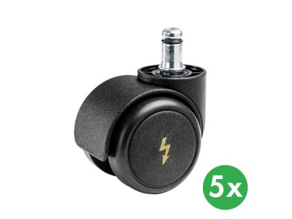 antistaticka kolecka pro kancelarske zidle 50 mm pro tvrde podlahy sada 5 ks 117394