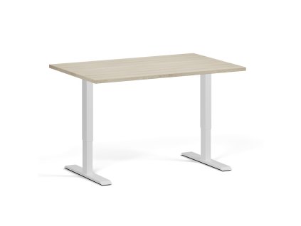 vyskove nastavitelny stul 120x80 cm 2 motory bila podnoz dub prirodni 96227