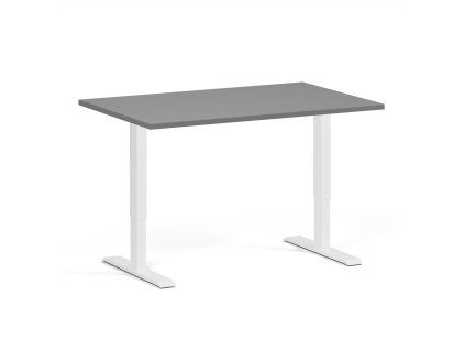 vyskove nastavitelny stul 120x80 cm 2 motory bila podnoz grafit 106385