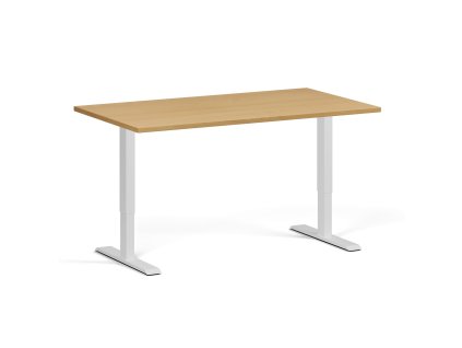 vyskove nastavitelny stul 140x80 cm 2 motory bila podnoz buk 96271