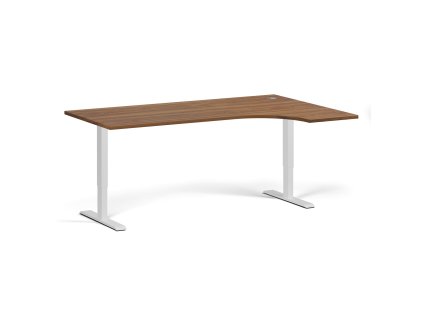 rohovy vyskove nastavitelny stul 180x120 cm 2 motory l p bila podnoz orech 96625