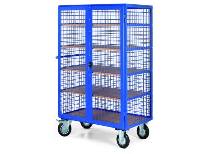 uzamykatelny skrinovy vozik s dratenymi stenami 5 polic 46660