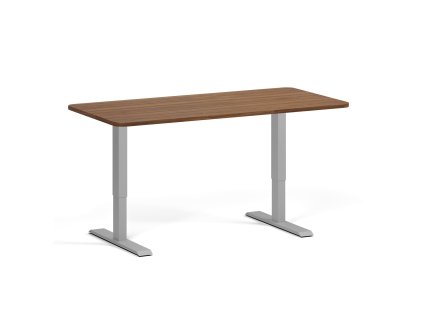 polohovaci stul se zaoblenymi rohy 160x80 cm 2 motory seda podnoz orech 98767