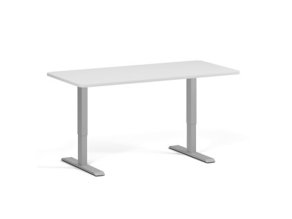 polohovaci stul se zaoblenymi rohy 160x80 cm 2 motory seda podnoz bila 98768