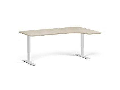 polohovaci stul se zaoblenymi rohy 180x120 cm 2 motory l p bila podnoz dub prirodni 97071