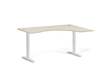 ergonomicky vyskove nastavitelny stul 160x120 cm 2 motory l p bila podnoz briza 97716